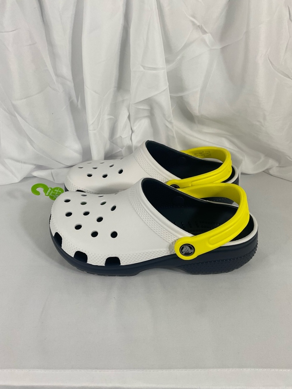 CROCS Classic Retro Sport Clog K - White Yellow and Blue - Picture 10 of 12